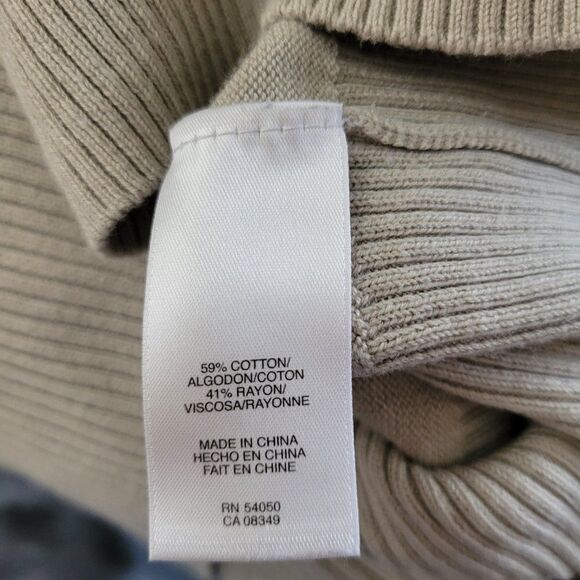 Jones Wear XL Short Sleeved Sweater w/beading fancy Cotton Rayon blend Taupe EUC - Picture 7 of 8